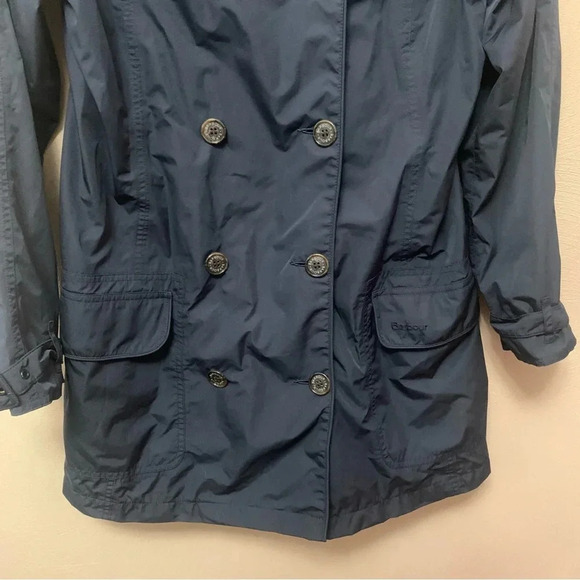 Barbour Featherweight Valerie Short Trench Jacket in Dark Navy Blue Size 6 - Picture 5 of 16